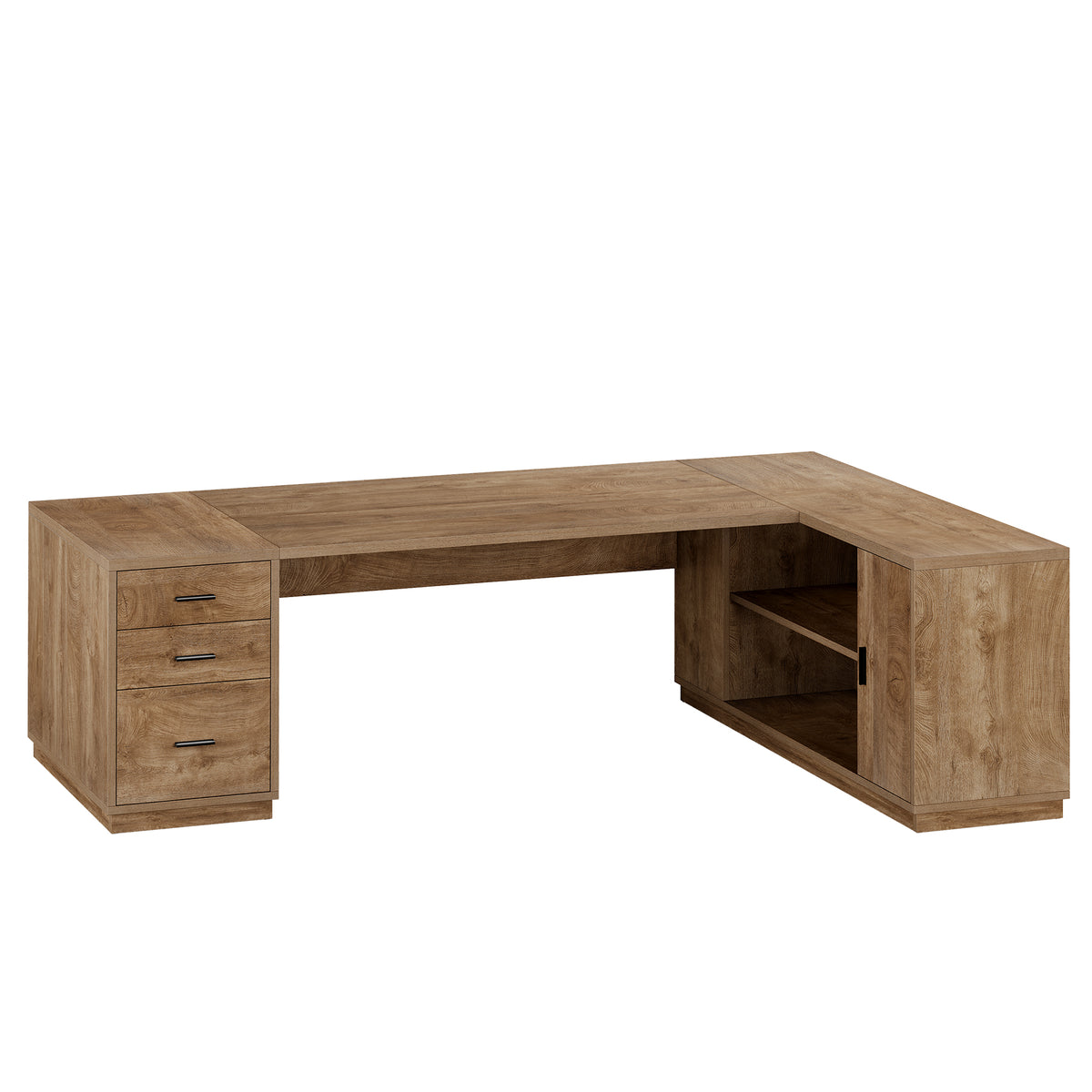 79" L-Shaped Executive Desk, Drawers & Storage Cabinets, Extra Large Corner Desk