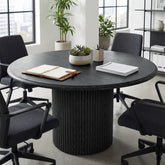 47" Round Conference Table with Fluted Metal Base for 4-6 People 3