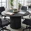 47" Round Conference Table with Fluted Metal Base for 4-6 People