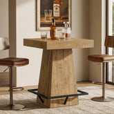 Tribesigns 37.4" Square Bar Table, Pub Table with Footrest for Dining Room 3