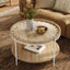 Solid Wood Tray Coffee Table with Storage