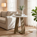 Round End Table, Modern Side Table Small Accent Table for Living Room