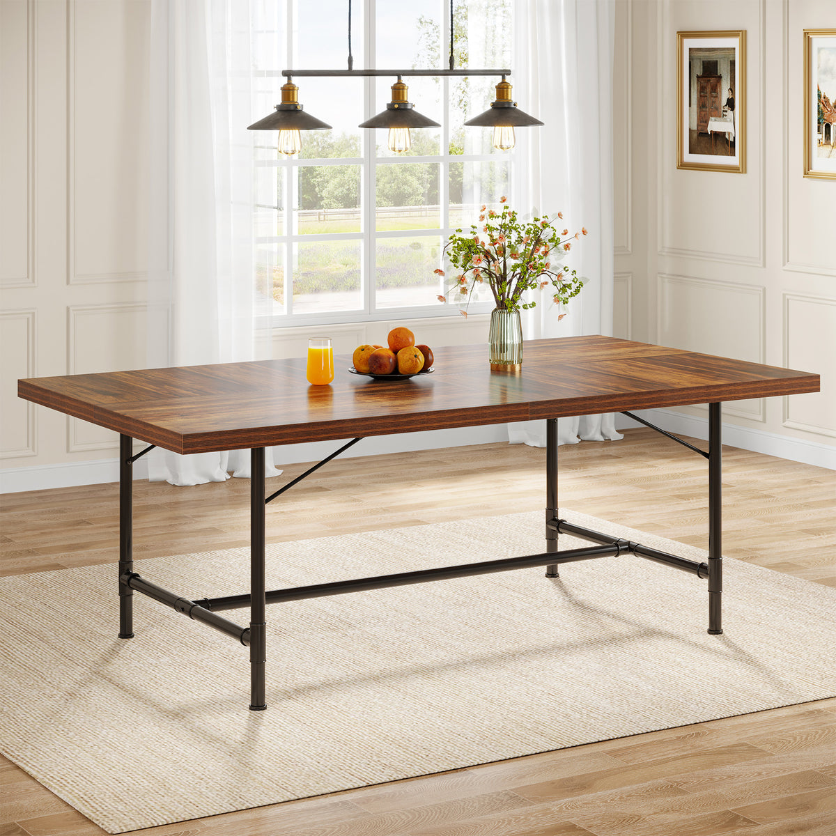 Tribesigns Dining Table, 70.8" Industrial Kitchen Table for 68 People
