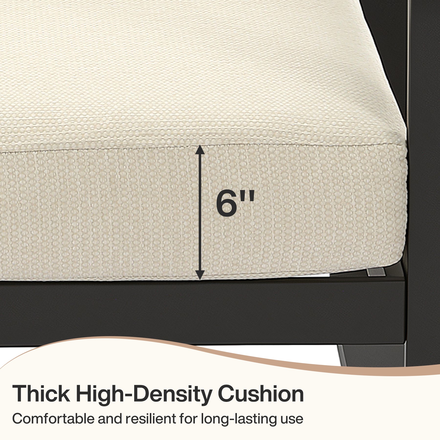 29.9" Wide Outdoor Patio Sofa, Modern Single Seat With Removable Cushions