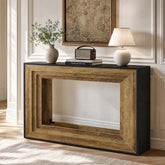 41.4" Narrow Console Table, Entryway Table with Open Storage, Vintage Wood & Matte Black Finish 3
