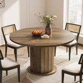 47" Round Dining Table with Pedestal Base, Farmhouse Kitchen Table for 4-6 People 3