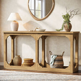 63" Console Table with Storage, Farmhouse Sofa Table Behind Couch 3