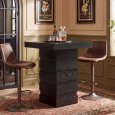 Tribesigns 37.4-Inch Bar Height Table, Square Pub Table with Block Base for Kitchen Nook Living Room 3