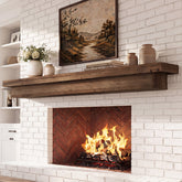 Solid Wood Fireplace Mantel, 70.9" Wall-Mounted Floating Shelves for Living Room 3