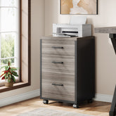 3-Drawer File Cabinet, Modern Rolling Printer Stand for Home Office 3