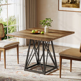 Square Dining Table for 4, 35.4" Small Kitchen Table with Metal Base 3