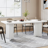 63" Dining Table, Farmhouse Kitchen Table with Large Tabletop for 4-6 3