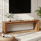 63" Solid Wood TV Stand for 65" TV, Farmhouse  Entertainment Center Low Media Console