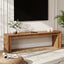 63" Solid Wood TV Stand for 65" TV, Farmhouse  Entertainment Center Low Media Console
