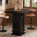39" High Top Bar Table, Square Bistro Pub Cocktail Table