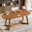Solid Wood Computer Desk, 63" Oval Executive Desk with Sturdy Tapered Legs