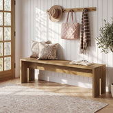 55" Entryway Bench, Modern Shoe Bench End of Bed Bench for Living Room, Bedroom 3