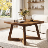 Solid Wood Square Coffee Table, 31.5" Simple Center Table for Living Room 3