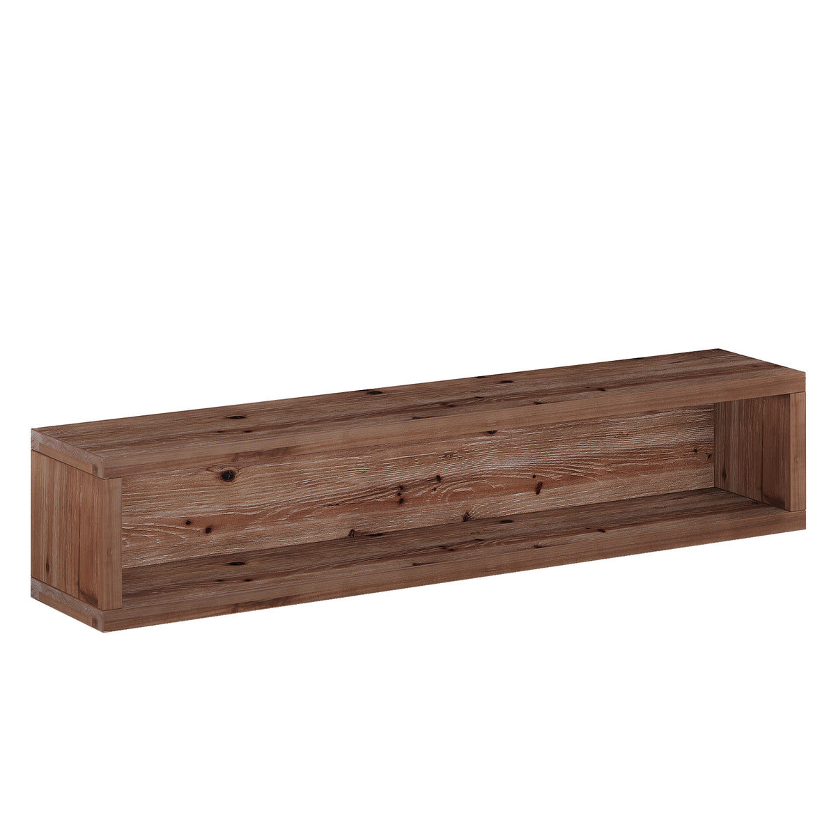 47" Solid Wood Floating Cube Shelves, Set of 3, Wall-Mounted Open Display Storage