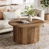 31.5" Coffee Table, Farmhouse Circle Center Table Sofa Side Table 3