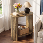 Narrow End Table, 2-Tier Side Table Nightstand with Storage Shelf for Small Spaces 3