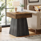 19.6" End Table, Square Side Table Small Nightstand with Wide Base