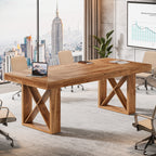 63" Computer Desk, Simple Executive Desk Writing Table for Home Office