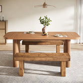 47" Wood Dining Bench, Farmhouse Kitchen Table Bench with Sturdy Legs 3