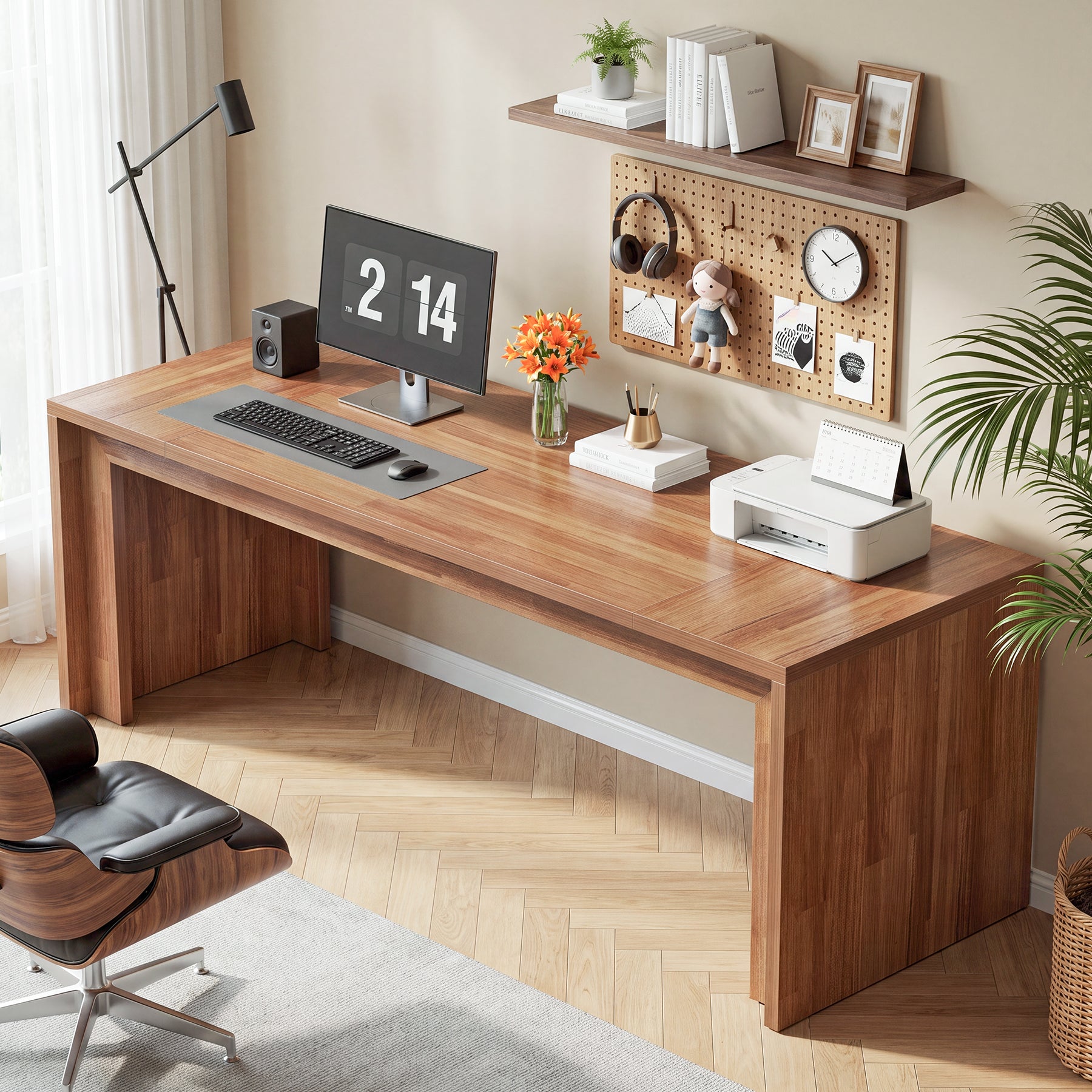 Two-Person Desk, 78.4" Extra-Long Computer Executive Desk for Home Office
