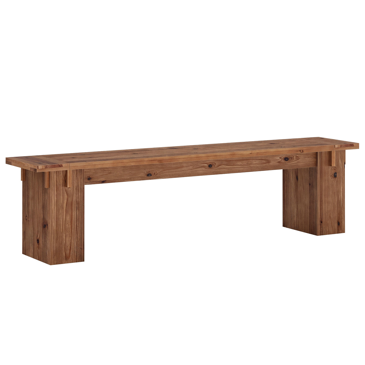 71" Farmhouse Solid Wood Entryway Bench with Thick Legs, Bedroom End of Bed Bench