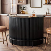 4-Tier Bar Table, Arc-Shaped Home Bar Units with Metal Footrest for Home Kitchen 3