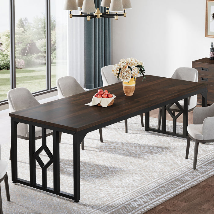 78" Dining Table, Kitchen Table with Sideboard Cabinet for 6 to 8