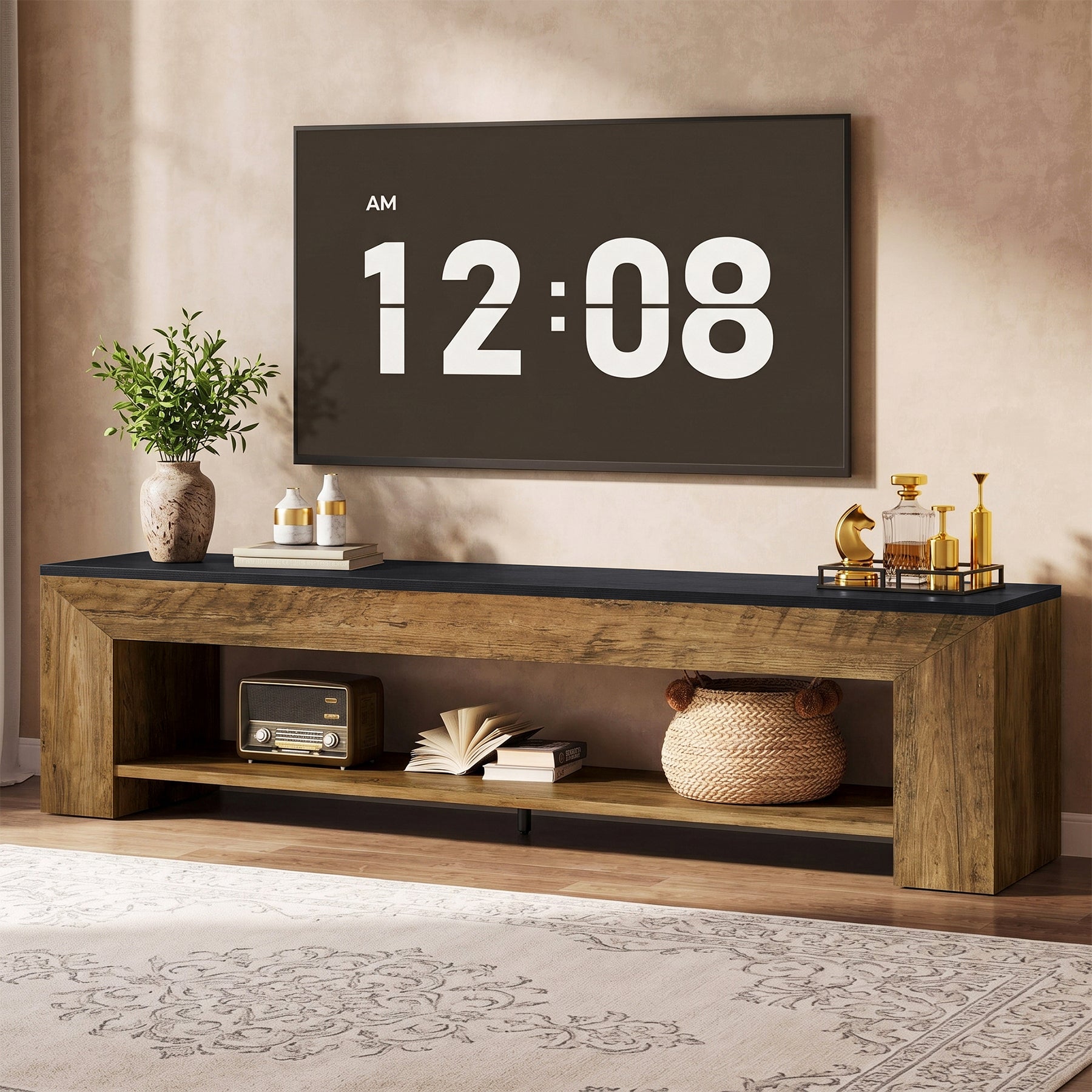 71" TV Stand, Large Entertainment Center with Shelf for TVs up to 80"