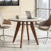 31" Conference Table, Solid Wood Meeting Room Table with Sintered Stone Tabletop 3