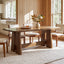 63" Farmhouse Solid Wood Dining Table for 4-6, Thick Top, Rectangular Kitchen Table