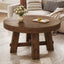 Solid Wood Coffee Table, 31.5" Round Center Table with Thickened Tabletop