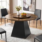 47.24" Round Dining Table for 4-6, Kitchen Table with Removable Lazy Susan 3