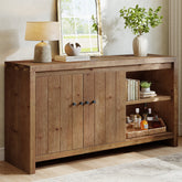 Solid Wood Buffet Sideboard, 55" Storage Cabinet with 2 Doors & Adjustable Shelves 3