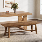 Solid Wood Dining Bench, 55.12" Kitchen Bench with Strengthened Legs