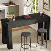 63" Long Bar Table, Rectangular Counter Height Pub Table with Sturdy Legs 3