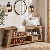 63" Entryway Shoe Storage Bench, Hallway Seating Bench End of Bed Benches 3