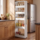 63-Inch Slim Rolling Storage Cart, 5-Tier Narrow Organizer with Wheels for Small Spaces 3