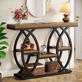 39" Console Table, 4-Tier Sofa Table Entryway Table with Storage Shelves 3