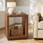 Tribesigns 19.69" Solid Wood Side Table, Rustic 2-Tier Storage End Table for Small Spaces 3