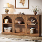 63" Console Table, Farmhouse Entryway Table with 3 Tier Storage