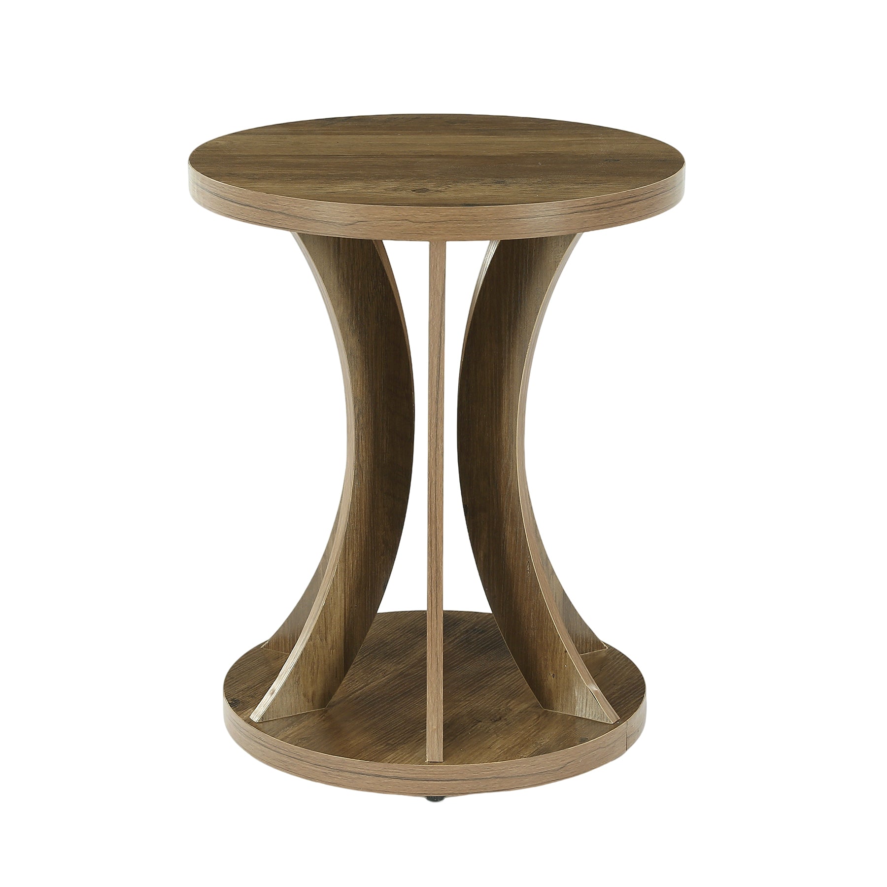 Tribesigns 17.71" Round Side Table, Farmhouse Curved End Table