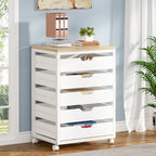 5/7 Drawer File Cabinet, Mobile Drawer Chest Storage Dresser Cabinet