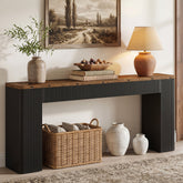 82.7" Long Console Table, Fluted Narrow Sofa Table Entryway Table with Curved Edges 3