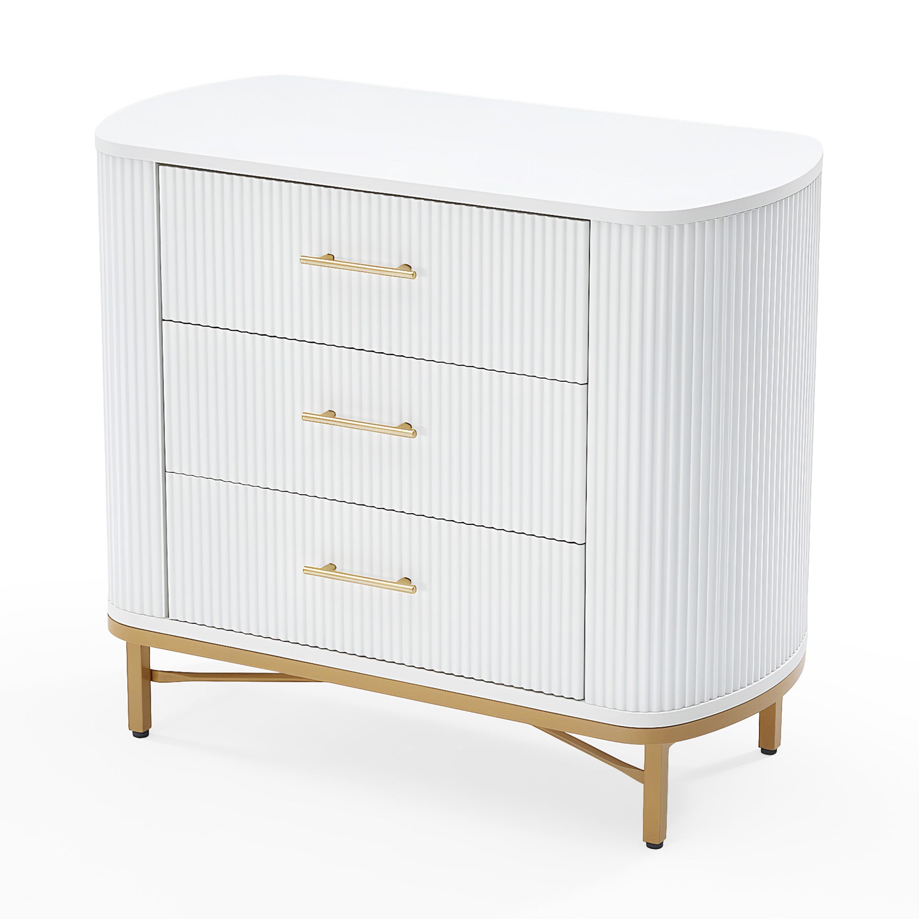 31.5” W Nightstand with 3 Drawers, Modern Bedside Table for Bedroom