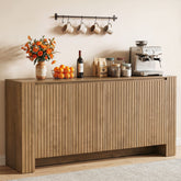 63" Fluted Sideboard Buffet Cabinet with Storage, Modern Coffee Bar Cabinet with Adjustable Shelves 3